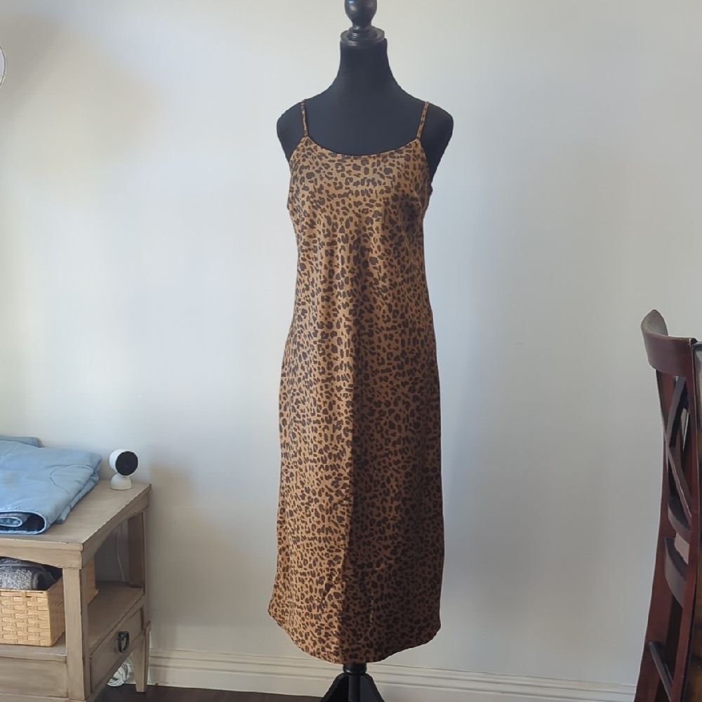 a new day Animal Leopard Print Slip Dress Medium